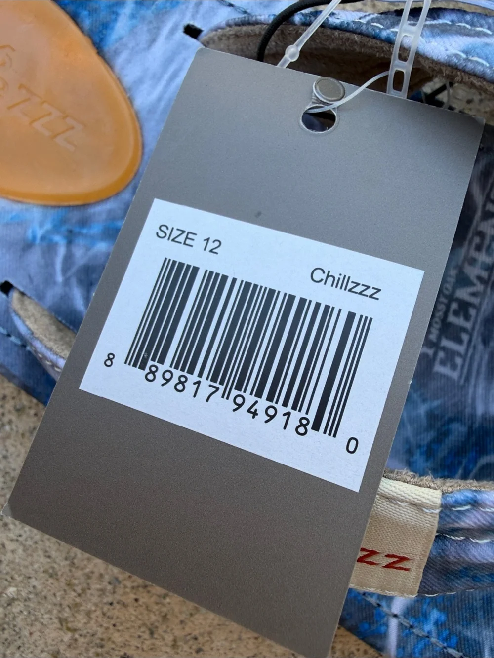 26Bonezzz Chillzzz Men's Blue Memory Foam Gel Heel Flip Flop Thong  Size 12 NWT